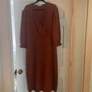 Mango Textured Dress Taylor Rust color size 16